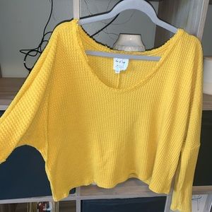 Long Sleeve Yellow Crop Top